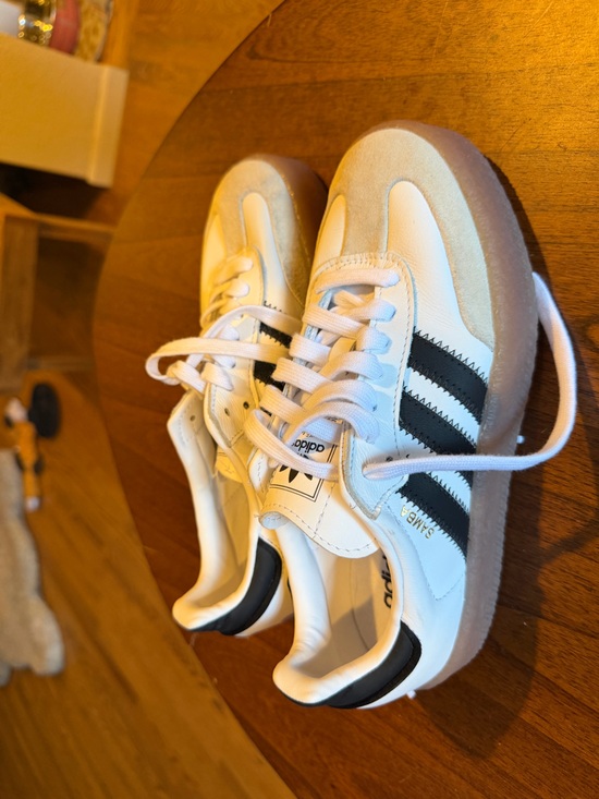adidas Shoes - adidas Samba Sneakers in White with Black Stripes